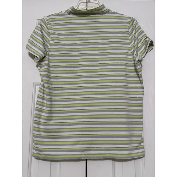 Zenergy Golf by Chico's Striped Short-Sleeved Shirt, Size 2 - Picture 2 of 6